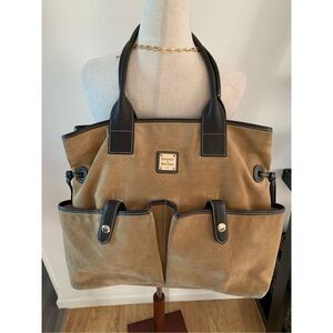 Dooney & Brouke  suede tan bag handbag shoulder bag tote bag